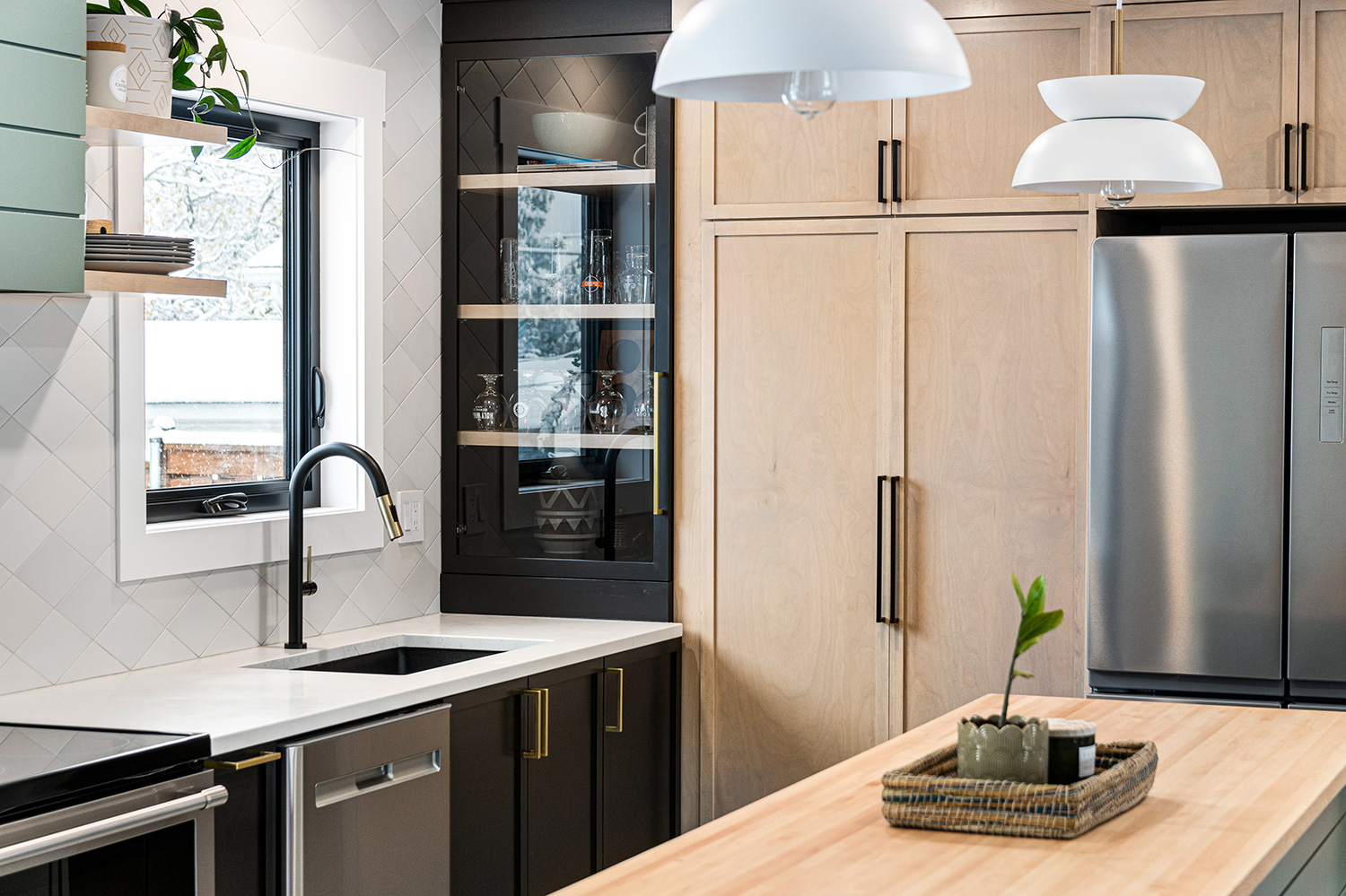 Renovated kitchen with a central island